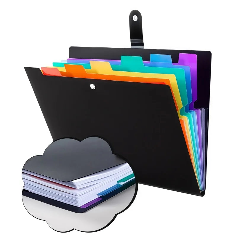 A4 Multi-layer 7-grid Folder,Color Classification File Bag,Student Paper Storage,Office Data Compilation Book,Thickened PP