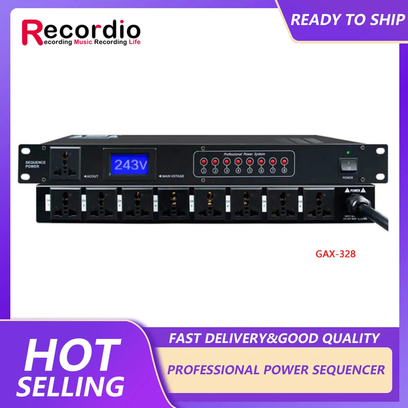 GAX-318 Professional 10 channel high power 30A dj sound system power sequence controller