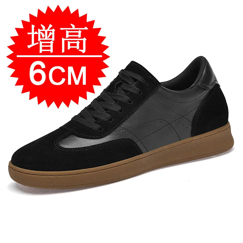 Men Invisible Height-increasing 8cm Elevator Shoes Lace-up Sports with Thick Sole Training 6cm Casual Wear Board Shoes