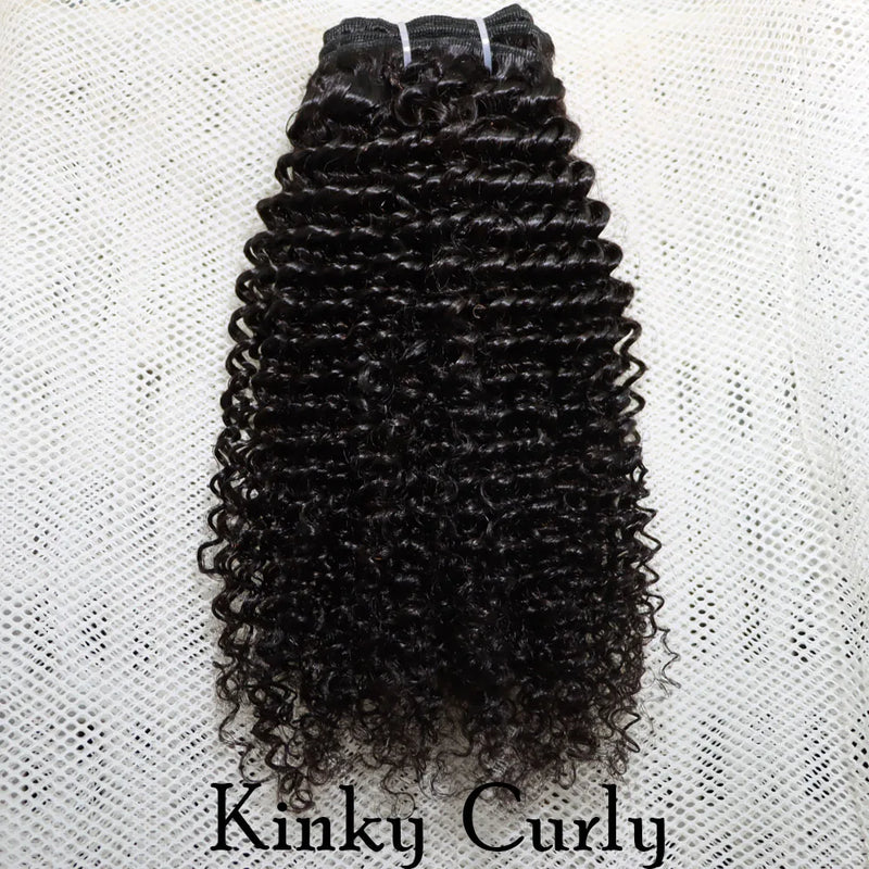 IXTUYLLY Human Hair Weft 4C Afro Kinky Curly Virgin Brazilian Human Hair Extensions Weave Bundles Weaving African Black Women