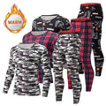 2-piece Autumn And Winter Men's Fashionable Printed Camouflage Thermal Underwear Set Comfortable And Versatile Sports Base Shirt