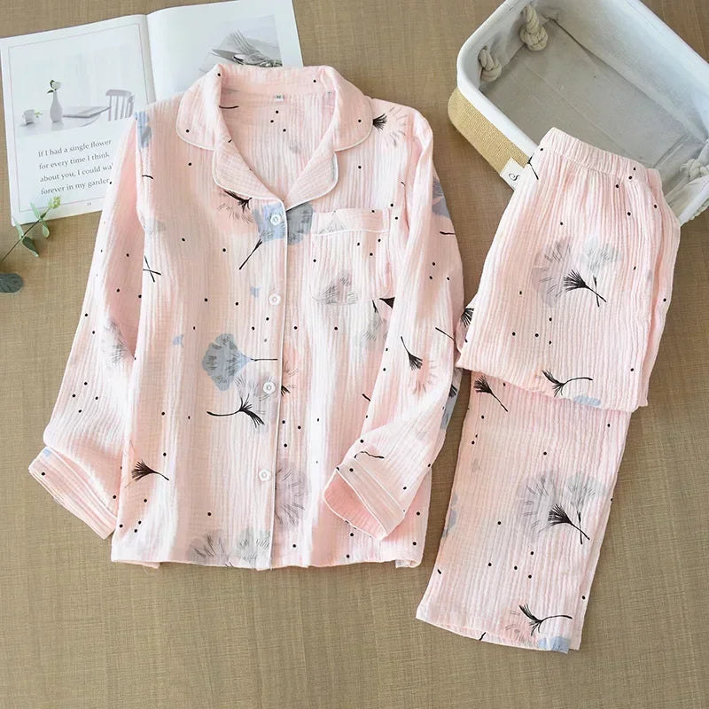 New Large Size Pajamas Women Cotton Crepe Home Service | SAMAG