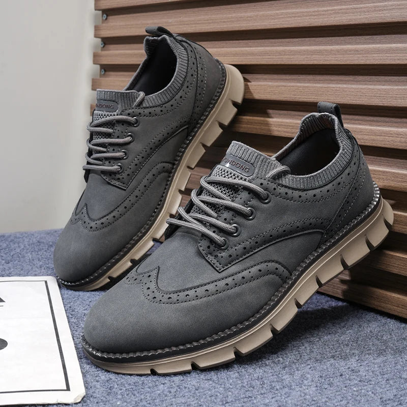 Men’s Business Casual Oxford Sneakers – Lightweight Lace-Up Dress Shoes for Work, Travel & Daily Commute