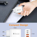 EU/UK/US/AU Wall Plug Multi-Port USB-C/USB-A Mobile Phone Charger, 40W Dual PD Fast Charging Block Adapter For iPhone Xiaomi