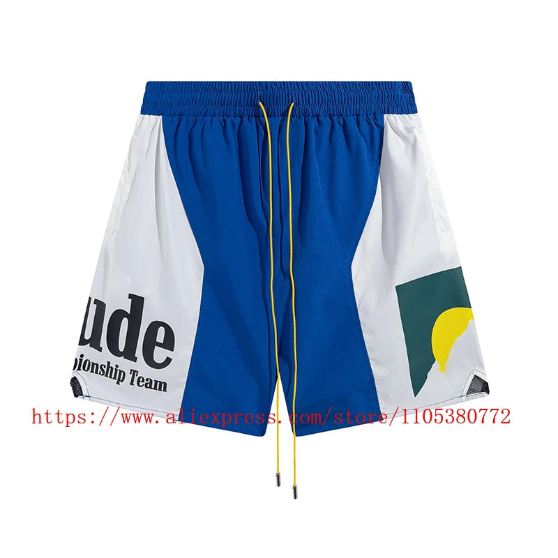 Style RHUDE Men's Casual Shorts Hip Hop Elastic Waist | SAMAG