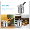 Stainless Steel Turkish Coffee Pot 360Ml Long Handle Lid Milk Warmer Pot Tea Brewing Small Sauce Pan Stovetop Induction Coffee