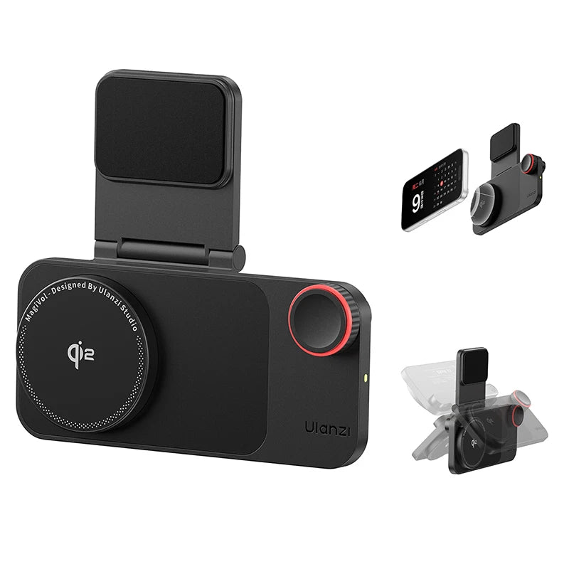 Ulanzi CW15 Wireless Charger Qi2 15W Fast Charging StandBy Ready Instant Magnetic Snap Multimedia Smart Dial Control for Studio