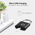 KERUI Fingerprint Lock Keyless USB Charging Smart Padlock Waterproof Door Lock 0.2sec Unlock Portable Anti-theft Padlock Zinc