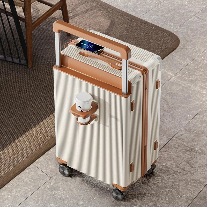 2025 New Wide-Rod Shockproof Braking Large Capacity Travel Suitcase 20" Checked Luggage Locking Bag
