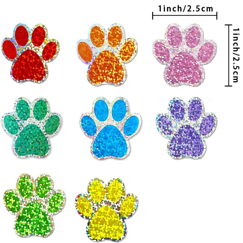 50 - Dog Cat Bear Paw Labels Stickers 1inch Colorful Print - View 4 | SAMAG