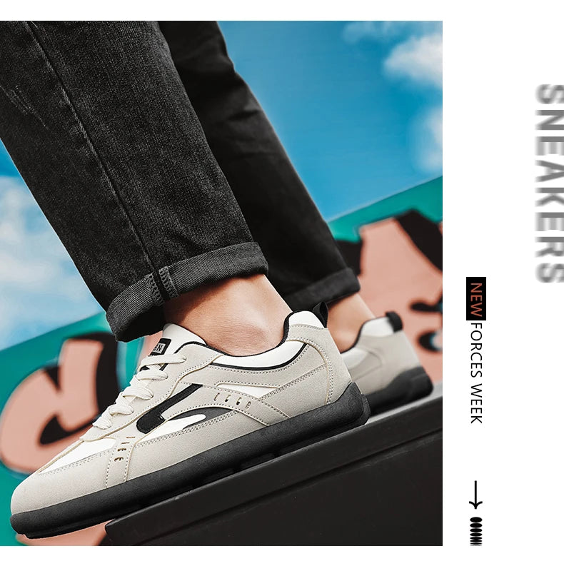 Men's Casual Sports Shoes with Low Heel Round Toe Soft Sole Multi-color Design Fashionable Large Size Walking Board Shoes