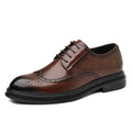 Men's Brogue Leather Shoes Fashionable Comfortable Business Formal Retro Derby Shoes UK Style Carved Floral Design-sjx26