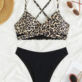 Criss Cross Back Leopard Bikini Women Swimwear Female | SAMAG