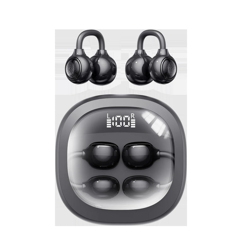 Open-Ear Bluetooth V6.0 Headphones, 35H Battery LED Display Audífonos, ENC Noise Reduction Earphones for Sports & Work