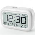Digital Alarm Clock with LCD Display Battery Operated Desk Clock for Bedroom Temperature Date Week Display Snooze Backlight
