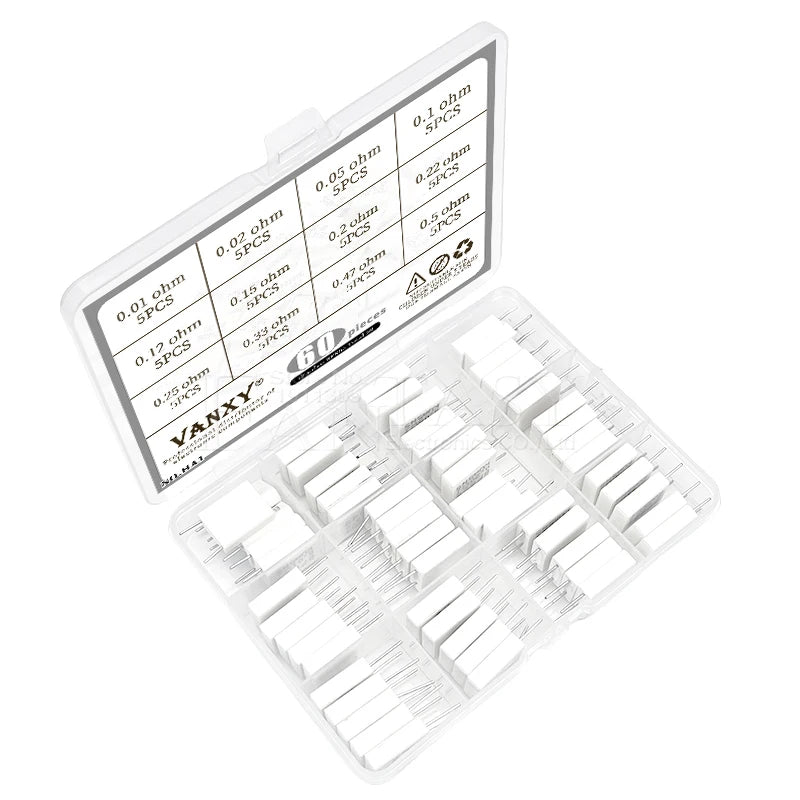 10pcs BPR56 5W 0.001 0.1 0.15 0.22 0.25 0.33 0.5 ohm Non-inductive Ceramic Cement Resistor 0.1R 0.15R 0.22R 0.25R 0.33R 0.5R
