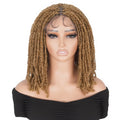 99J Burgundy Knotless Box Braided Wig Synthetic Full Lace Front Braids Wig With Baby Hair Short Bob Braided Wigs for Black Women