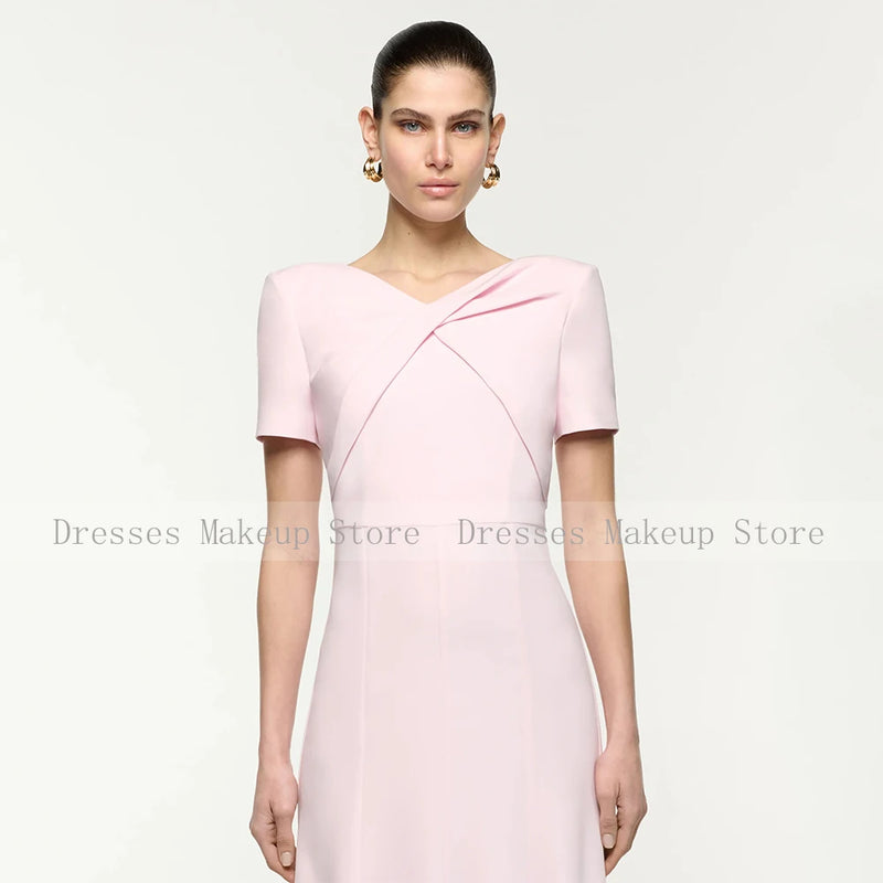 Customized Mermaid Cocktail Dress Pink O Neck Short | SAMAG