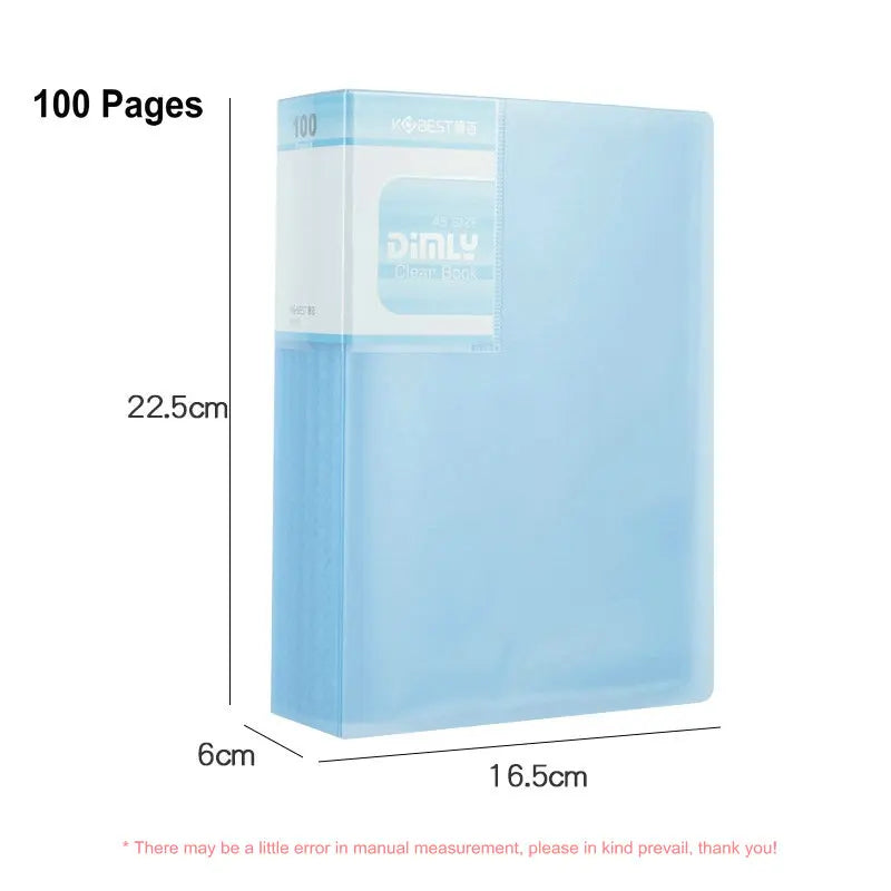 Transparent PVC Bag A5 Display Book Multi Pocket File Folder For A5 Document Organizer Paper Storage Clear File A5 Folder