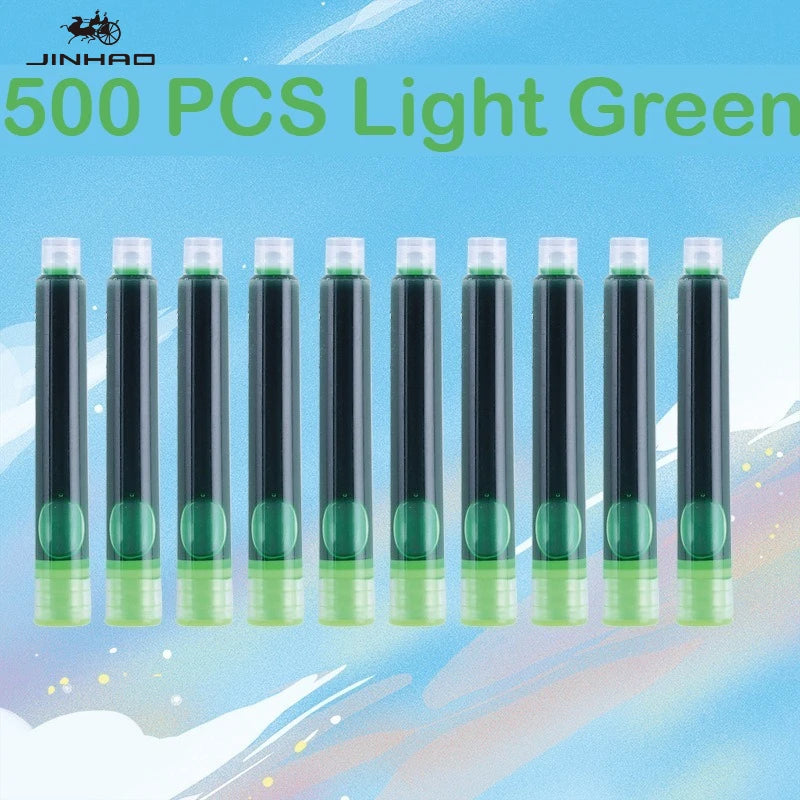 500/12 PCS JINHAO 12 Colors 3.4mm Non carbon Fountain Pen Ink Universal Sac Cartridges Refills School Office Supplies Stationery