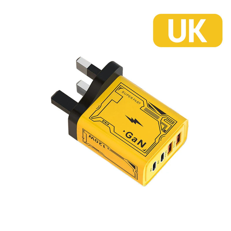 120W Fast Charger Type C USB C PD Charger For iPhone Xiaomi Samsung 6A 120W Type C Super Fast Charging Cable WallAdapter Charger