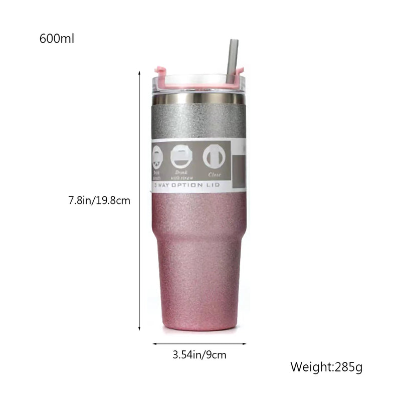 900/600ML Thermos Cup with Lid and Straw Coffee Mug - Visuel 6 | SAMAG