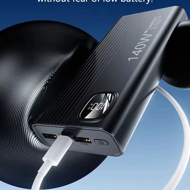 Lenovo 500000mAh Power Bank 140W Super Fast Charging Powerbank Portable External Battery Charger For Xiaomi iPhone 2027New