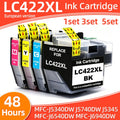 1-5set LC422XL LC-422 LC422 Ink Cartridge Compatible for Brother MFC-J5340DW MFC-J5740DW MFC-J5345DW MFC-J6540DW J6940DW Printer