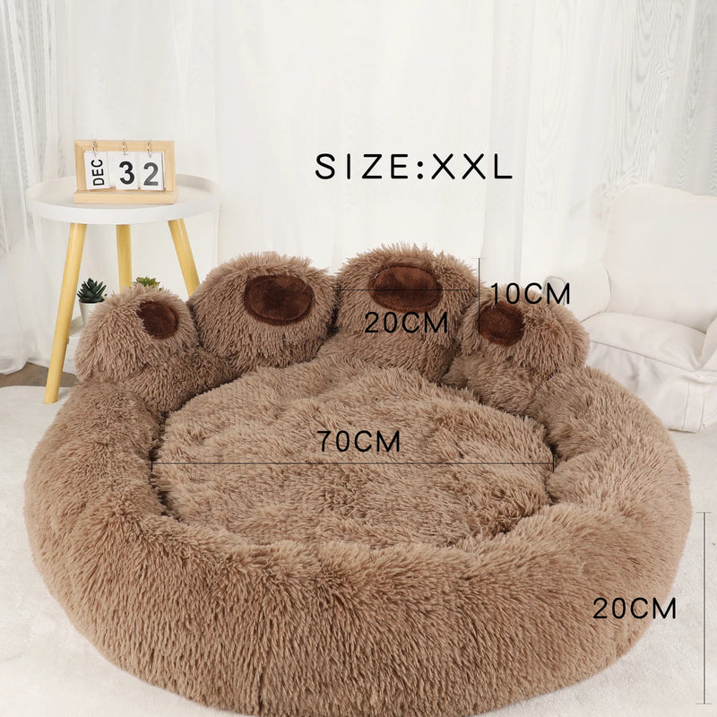 Fluffy Dog Bed Winter Warm Large Pet Products Small Sofa Baskets Pets Kennel Mat Puppy Cats Supplies Basket Blanket Accessories