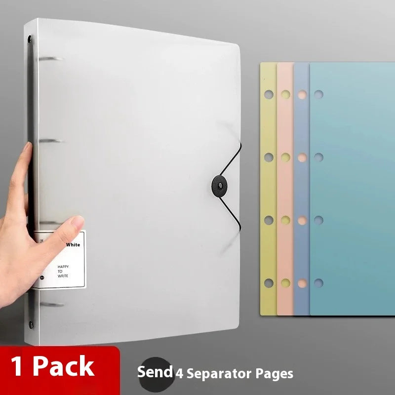 NONE Four Hole A4 Punched Binder 4-hole Folder Data Book Storage Book Clip Shell Insert Bag Paper Binding clip Office Notes