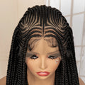 African Braided Hair Wigs Synthetic Full Lace Cornrow Knotless Box Braiding Wigs for Black Women Lace Frontal Crochet Braids Wig