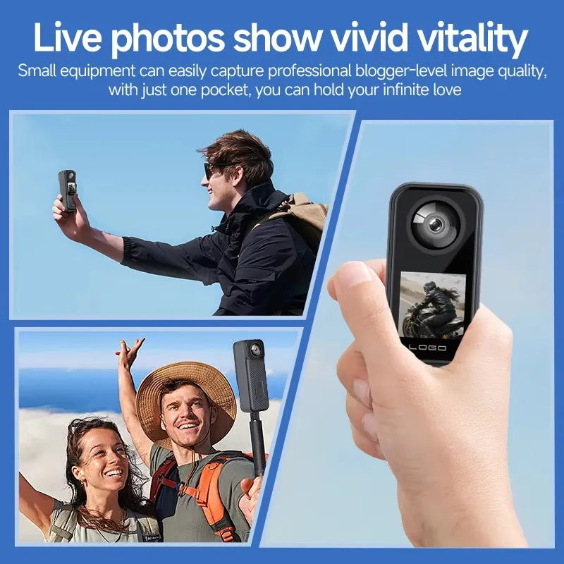 Action Cameras 4k 130° Video Wide Angle WiFi Pocket Action Camera Front 2K And Rear 2K Night Vision Bicycle Helmet Motorcycles