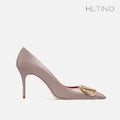 HLTINO Fashion Black Matte Finish High Heels with Buckle Women Classic Pumps Sexy Dress Shoes Party Stilettos for Spring Summer