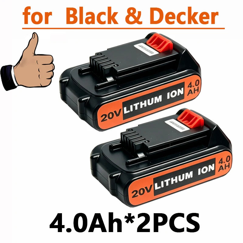 high capacity 8Ah LBX20 Replacement for Black & Decker 20V Battery Max Lithium BL2018 LBXR20  LST220 LB2X4020 Power Tool Battery