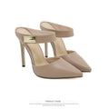 New Women's Metal Trim Pointed Stiletto Heels Shoes Super High Heel Banquet Shoes Dress Shoes Size 35-42