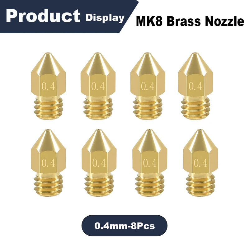 0.4/0.6mm MK8 Extruder Nozzle 3D Printer Nozzle for Creality Ender 3/3 Pro/3 V2, Ender 5/5 Pro, CR-10/10S, Makerbot, 3D Printer