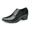 Premium Leather Men Shoes Slip On Loafers European Brand Business Casual Wedding Party Plaid Design Height Increasing