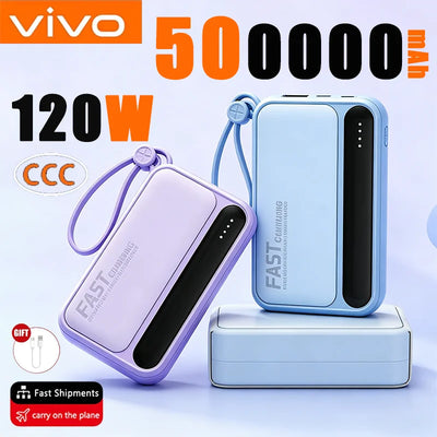 VIVO 500000mAh 120W Power Bank High Capacity Cables | SAMAG