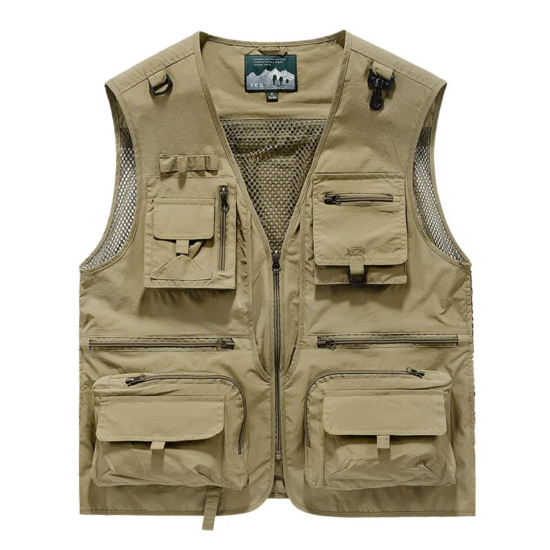 Men's Fishing Vest Breathable Multi Pocket Outdoor Mountaineering Cycling Camping Travel Photography Men's Sports Vest