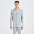Birdtree 30MM 25%  Silk Pajamas Set Men's Knitted Long Sleeve Comfortable Large Size Casual Home Clothes S41111QC