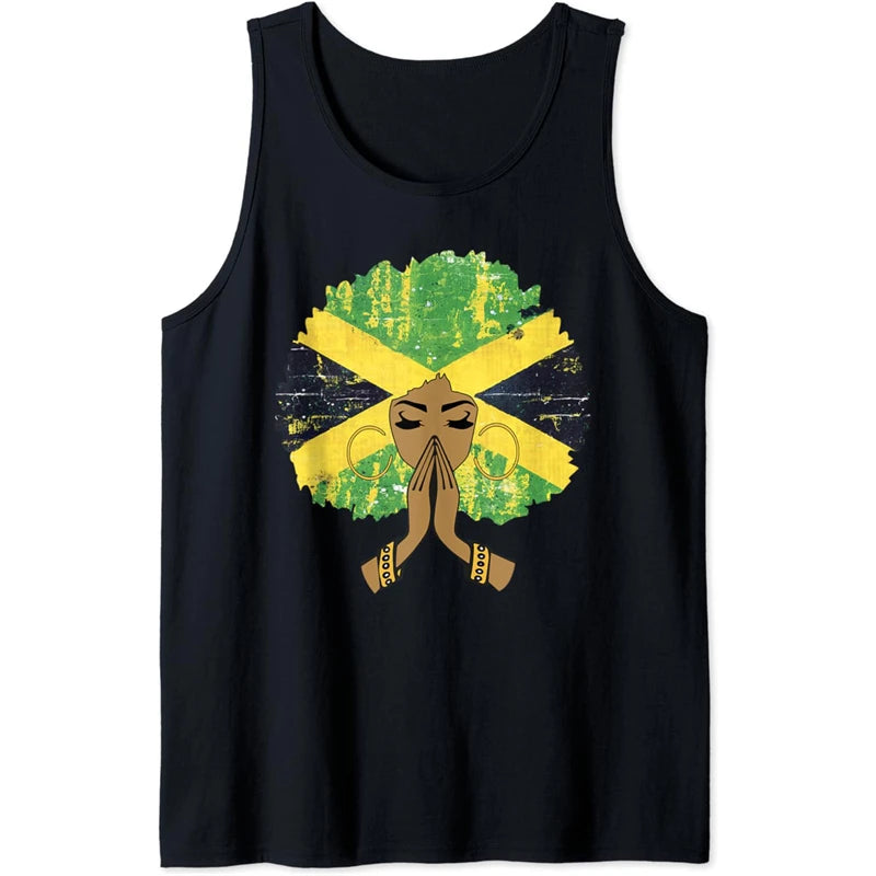 New Design 2024 Jamaica Flag Tank Top For Men Summer Sleeveless T-Shirt Cool 3d Print Jamaican Flags Graphic Vest Street Tees