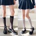 Lace Flower Print Long Socks Lingerie Sexy Floral Mesh High Knee Sock Women Summer Thin Transparent Lolita Kawaii Calf Stockings
