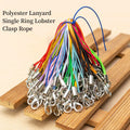 100pcs Polyester Lanyard Single Ring Lobster Clasp Rope Keychains Hooks Mobile Phone Strap Accessories Key Ring