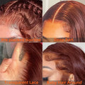 13x4 Reddish Brown Body Wave Hd Lace Front Human Hair Wig Pre Plucked Glueless Wigs Remy Vietnamese Human Hair Lace Frontal Wig