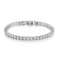 New Exquisite Tennis Bracelet 925 Sterling Silver Hip Hop Trend Gold Color 4MM Women's and Men's Bracelet Crystal Jewelry Gift