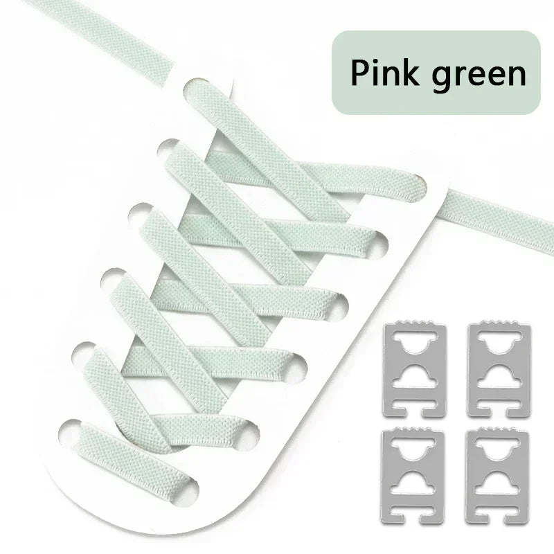 Elastic Shoelaces Without Ties Flat Shoe Laces for Sneakers Metal Buckle Lock Lazy Shoelace Mesh Precision Weaving Shoestrings