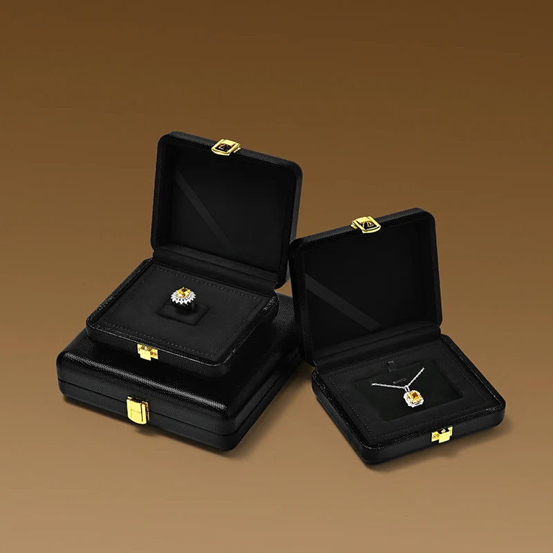 Orilv Leather Jewelry Box Set Box Light Luxury Ring Necklace Display Storage Boxs Jewelry Display Packaging Box Ladies' Gift Box