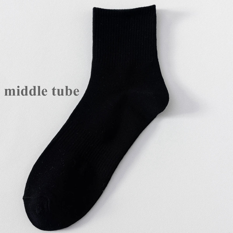 6 Pairs Plus Size EUR45-50 Men Socks Cotton Ankle Black | SAMAG