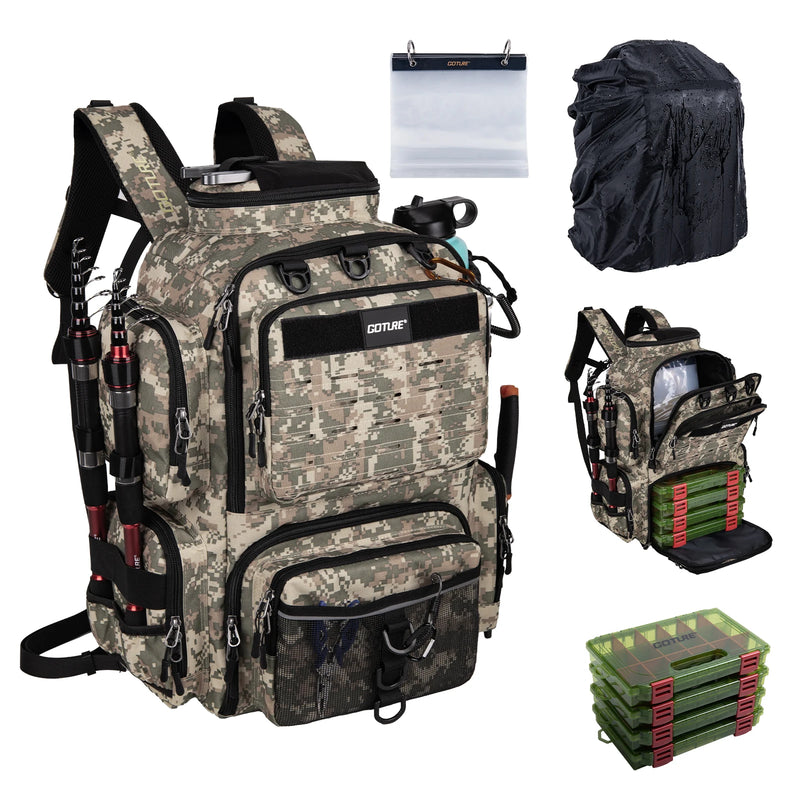 Goture 45L Large Fishing Backpack 900D Water - Resistant - View 8 | SAMAG