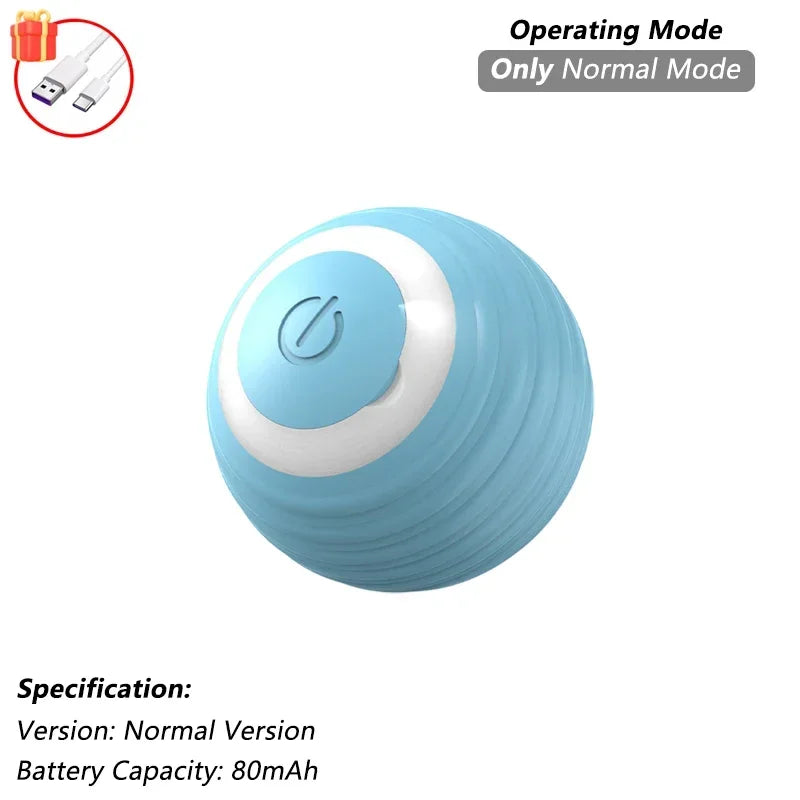 New Cat Interactive Ball Toy Automatic Rolling Ball Faux Tail Rechargeable Smart Pet Electric Toy Dog Cat Training Imitate Mouse